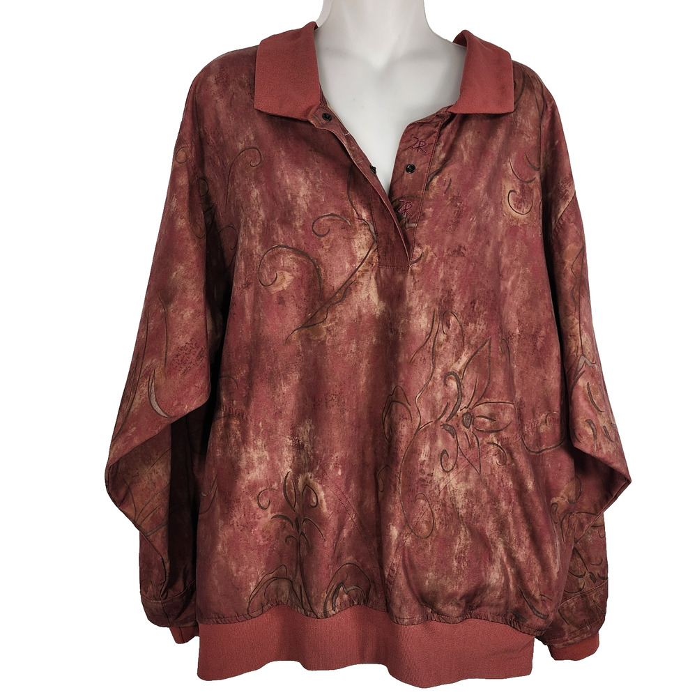 Zero Restriction Golf Outerwear Womens Marble Print Pullover Jacket USA 1/4 Snap
